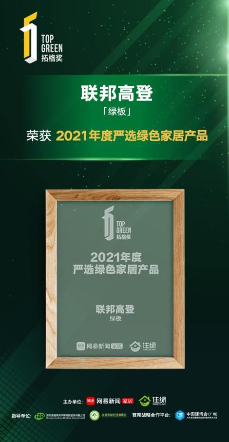 聯(lián)邦高登綠板連續(xù)三年榮獲拓格獎(jiǎng)A+認(rèn)證,樹(shù)立家居環(huán)保標(biāo)桿